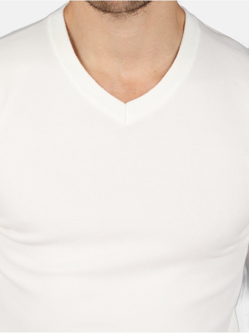 Maglione elegante con scollo a V - Kenzarro Bianco - Kiabi