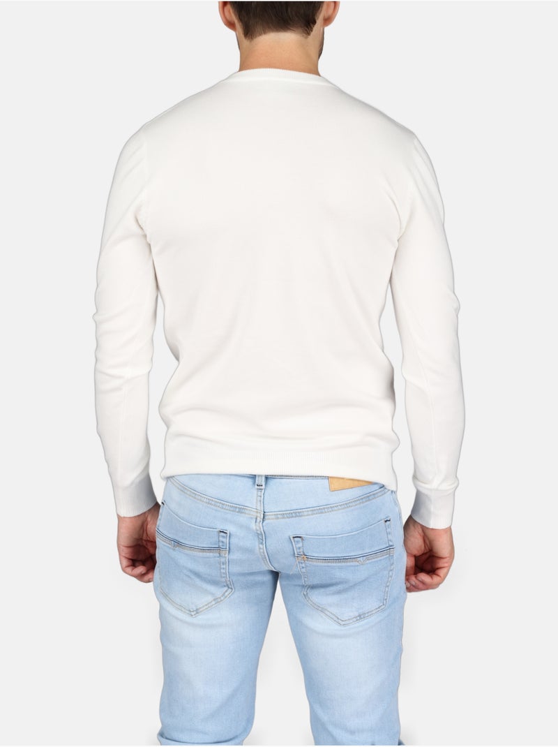 Maglione elegante con scollo a V - Kenzarro Bianco - Kiabi