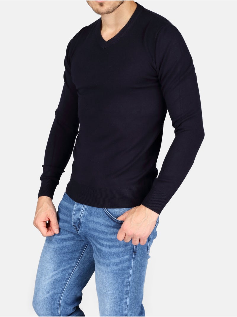Maglione elegante con scollo a V - Kenzarro Blu - Kiabi