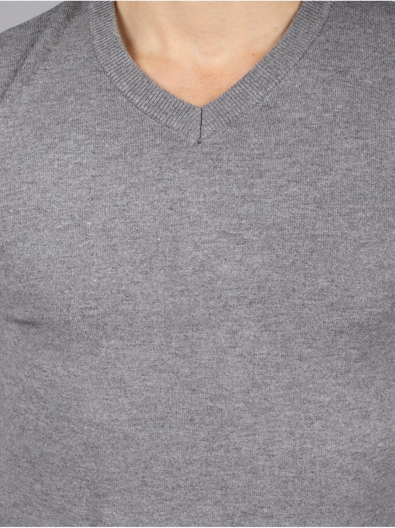Maglione elegante con scollo a V - Kenzarro Grigio chiaro - Kiabi