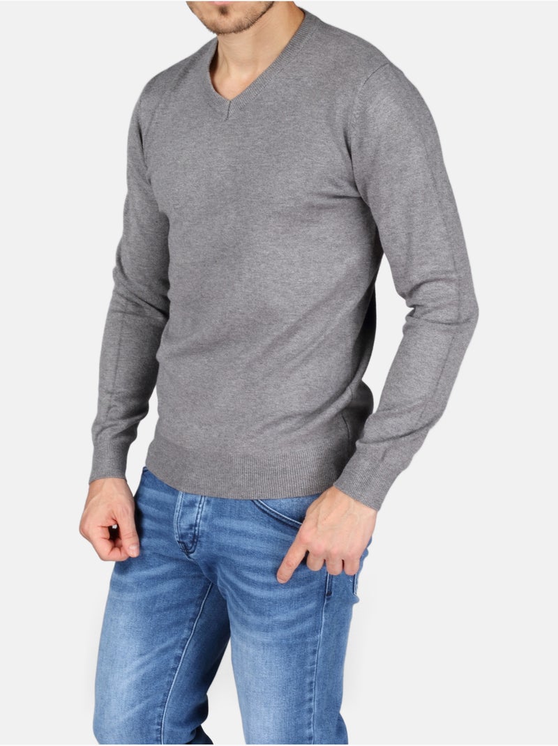 Maglione elegante con scollo a V - Kenzarro Grigio chiaro - Kiabi