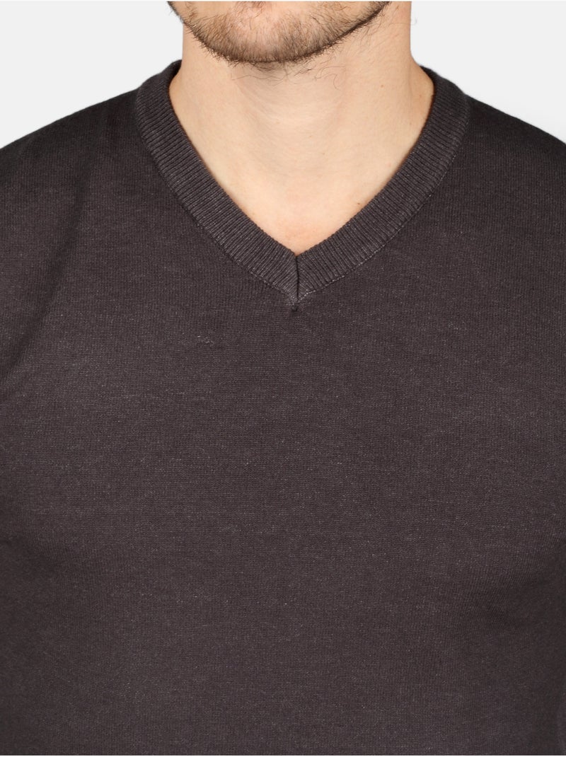 Maglione elegante con scollo a V - Kenzarro Grigio scuro - Kiabi