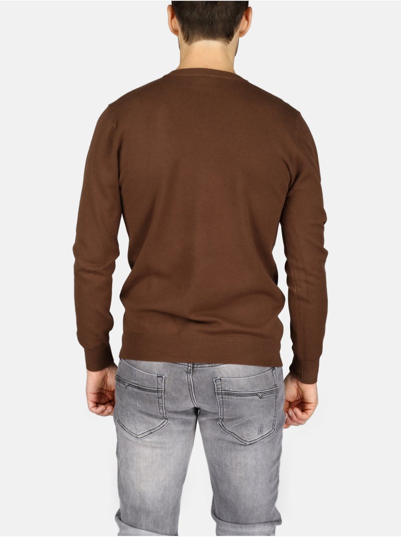 Maglione elegante con scollo a V - Kenzarro Marrone - Kiabi