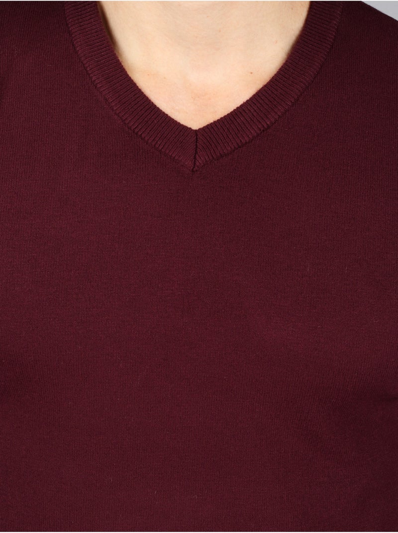 Maglione elegante con scollo a V - Kenzarro Rosso - Kiabi