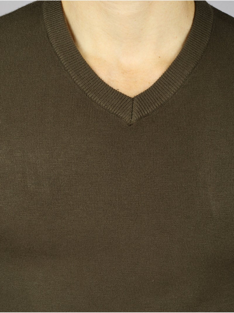 Maglione elegante con scollo a V - Kenzarro Verde - Kiabi