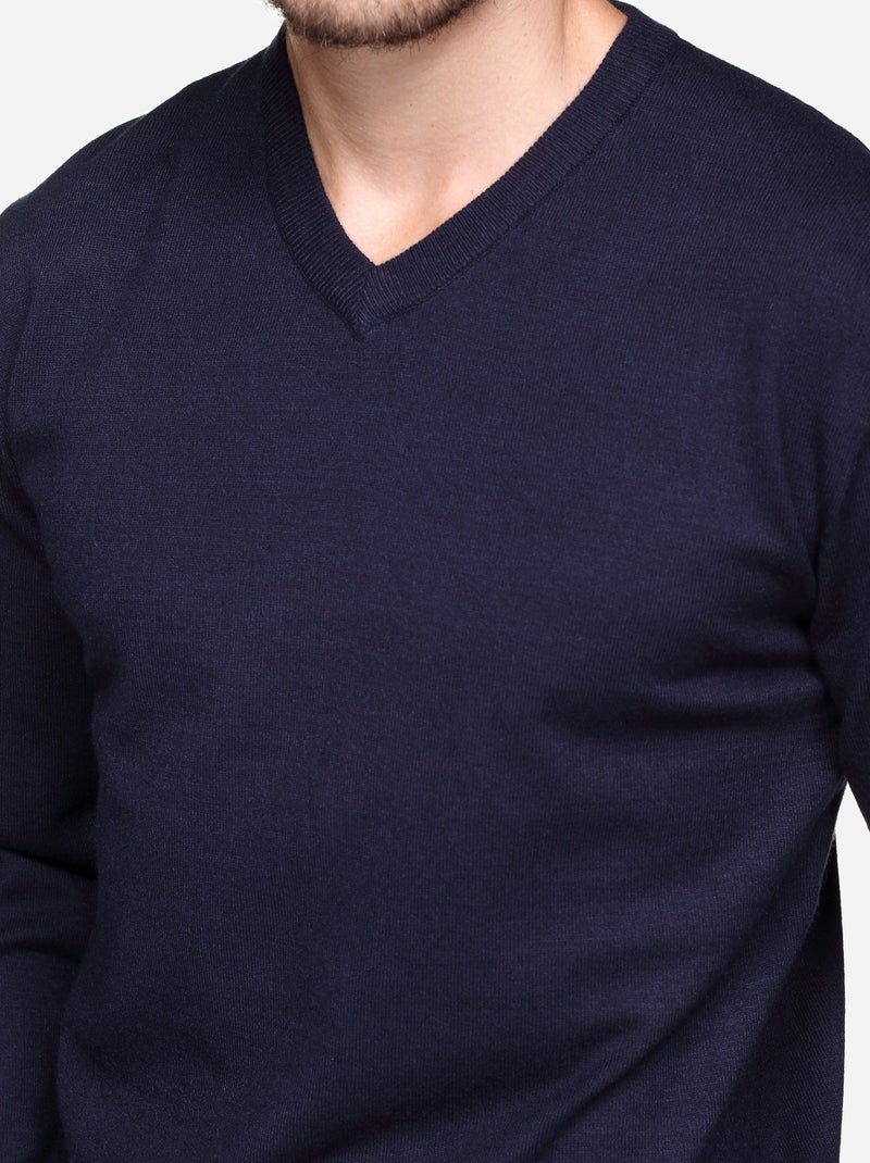 Maglione elegante con scollo a V - Yves Enzo Blu scuro - Kiabi