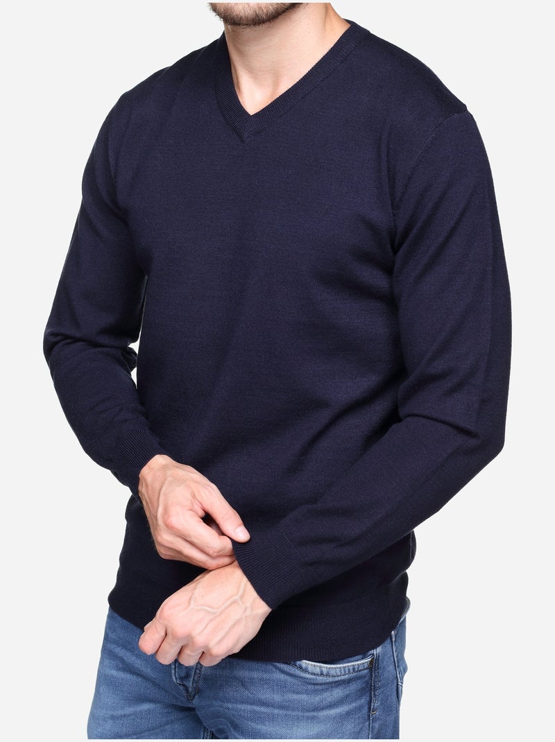 Maglione elegante con scollo a V - Yves Enzo Blu scuro - Kiabi