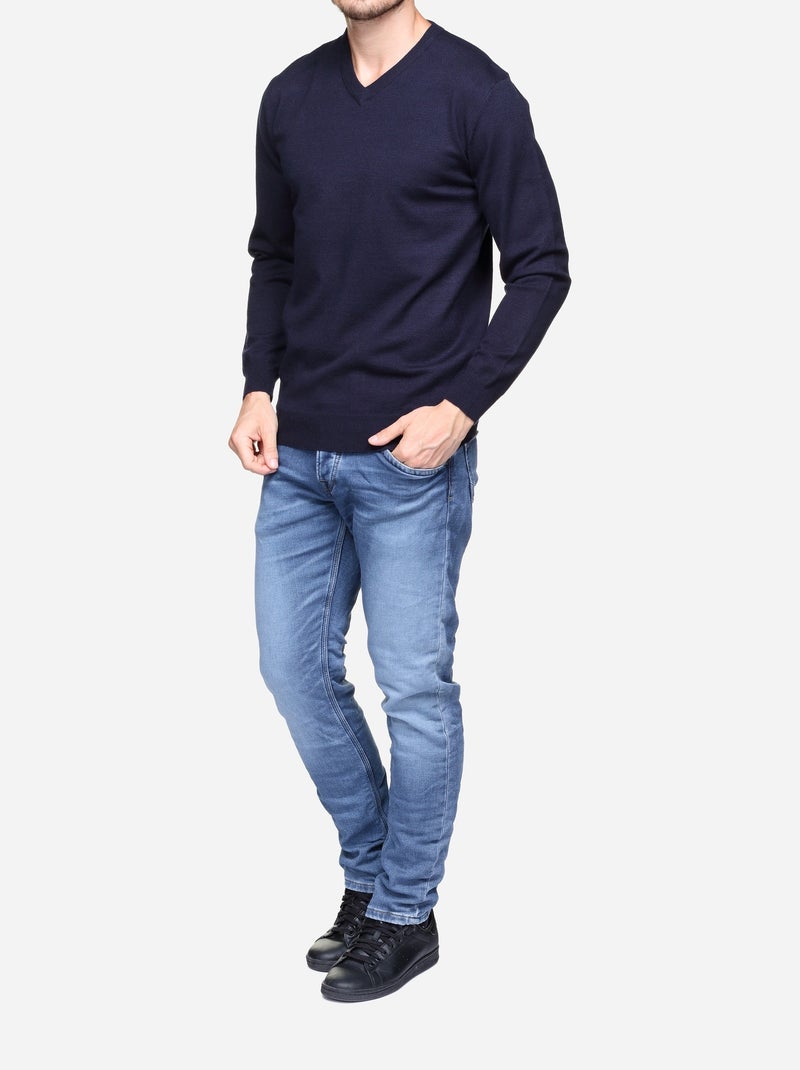 Maglione elegante con scollo a V - Yves Enzo Blu scuro - Kiabi