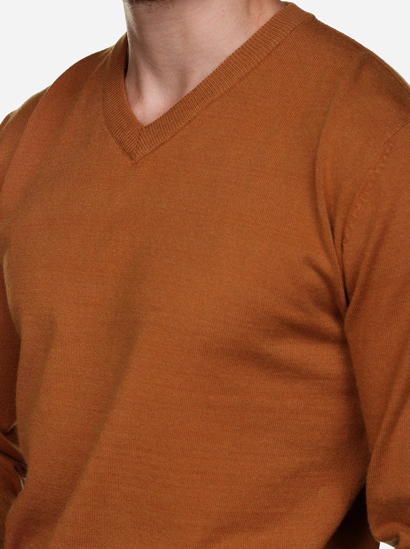 Maglione elegante con scollo a V - Yves Enzo Cammello - Kiabi