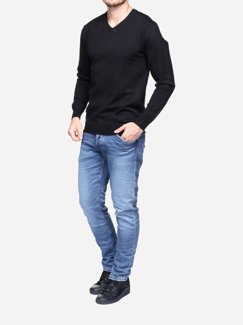 Maglione elegante con scollo a V - Yves Enzo Nero - Kiabi