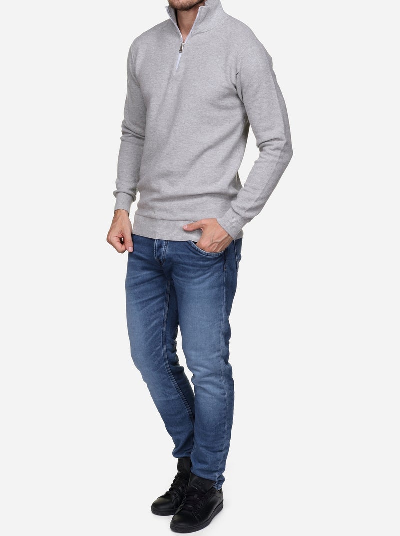 Maglione elegante da infilare - Yves Enzo Grigio - Kiabi