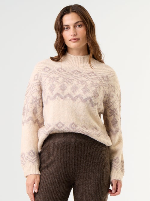 Maglione fantasia a maglia grossa - Kiabi