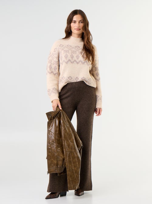 Maglione fantasia a maglia grossa - Kiabi