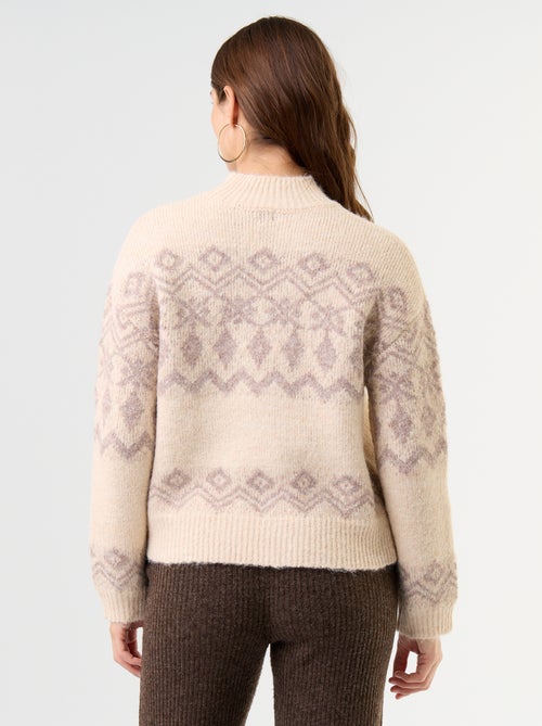 Maglione fantasia a maglia grossa - Kiabi