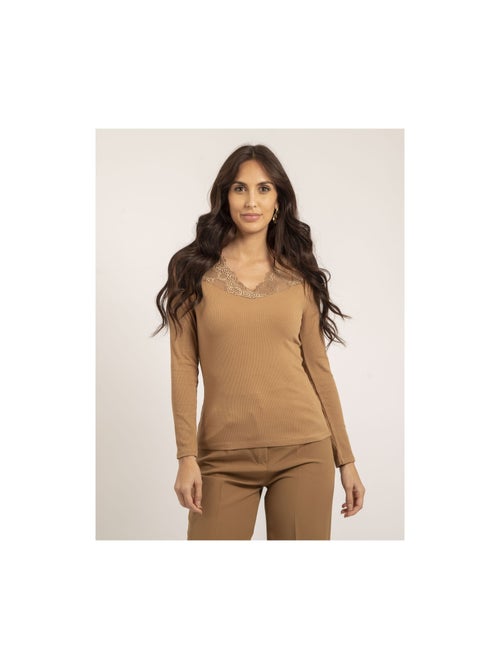 Maglione fine collo con pizzo FALIA - Kiabi