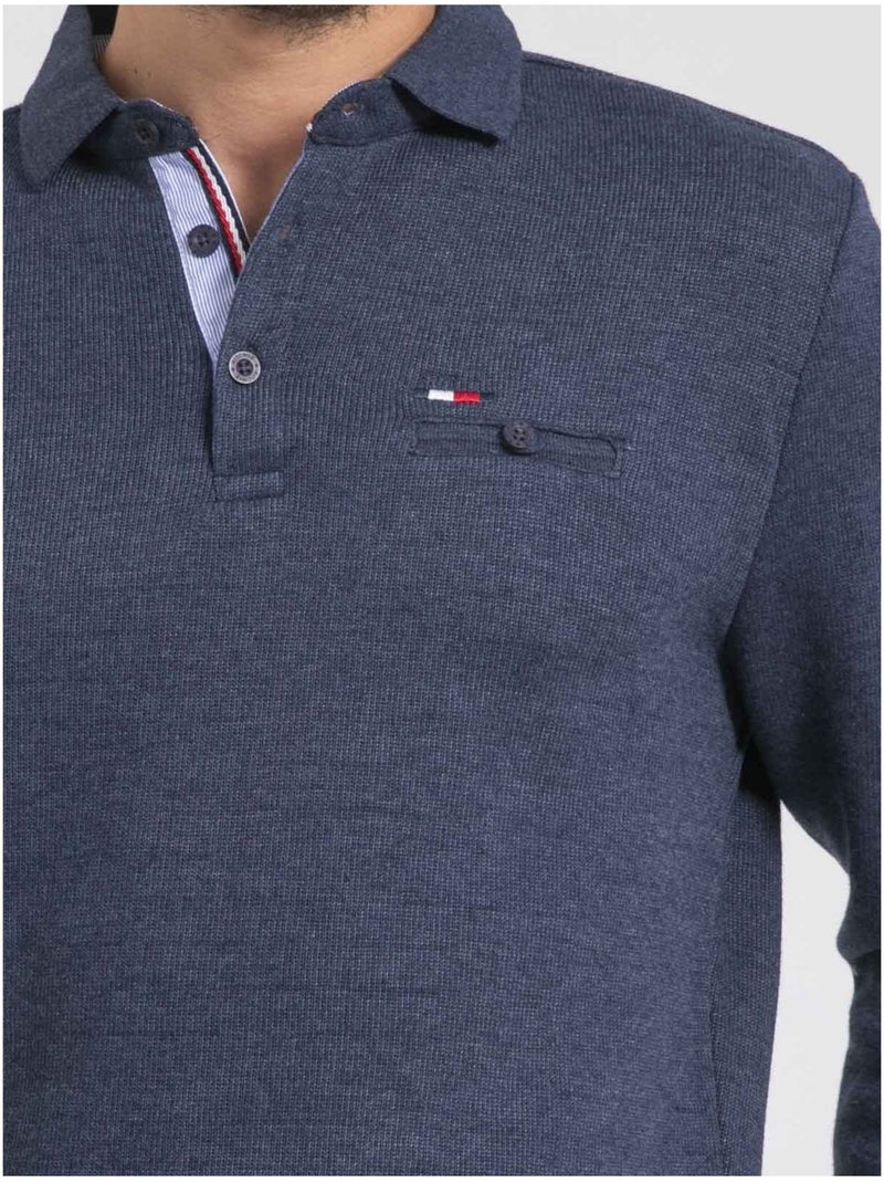 Maglione fine collo polo WAMITOL Blu marino - Kiabi