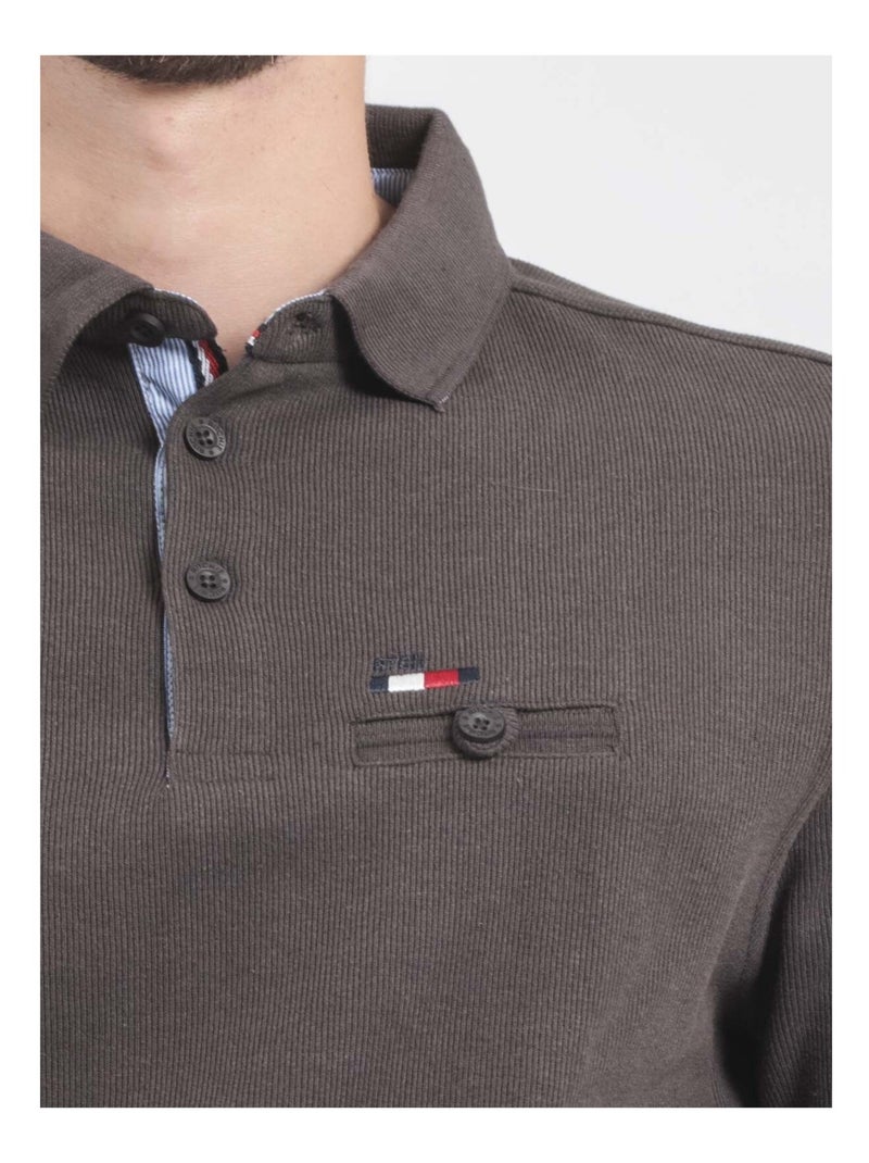 Maglione fine collo polo WAMITOL Grigio scuro - Kiabi