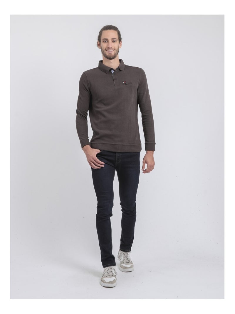 Maglione fine collo polo WAMITOL Grigio scuro - Kiabi