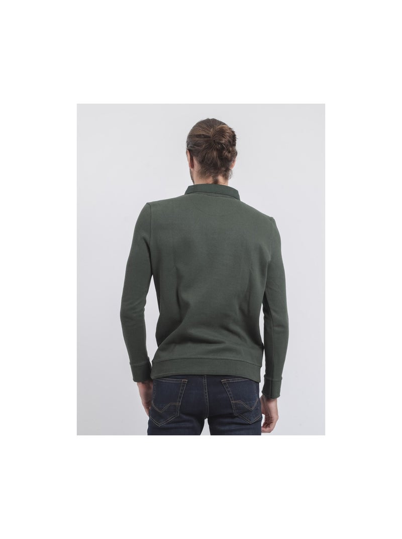 Maglione fine collo polo WAMITOL Verde scuro - Kiabi