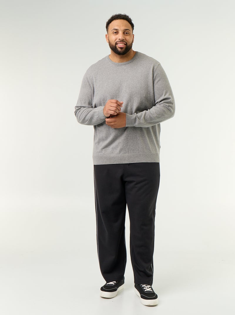 Maglione girocollo a maglia fine Grigio - Kiabi