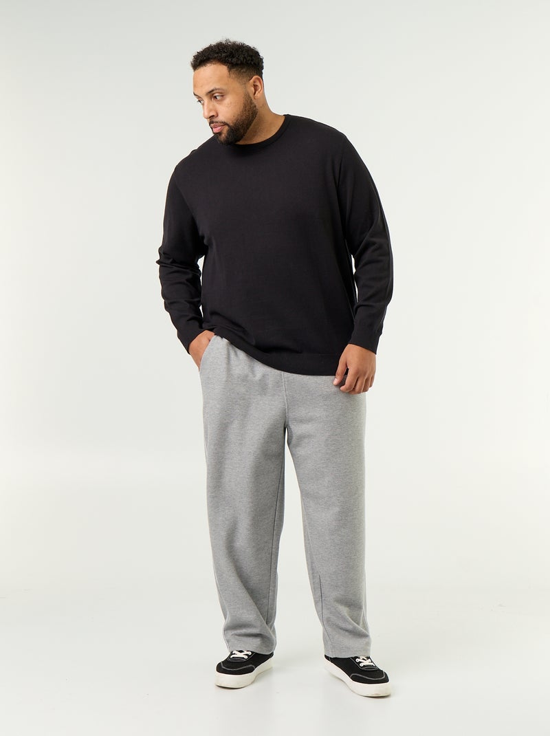 Maglione girocollo a maglia fine Nero - Kiabi