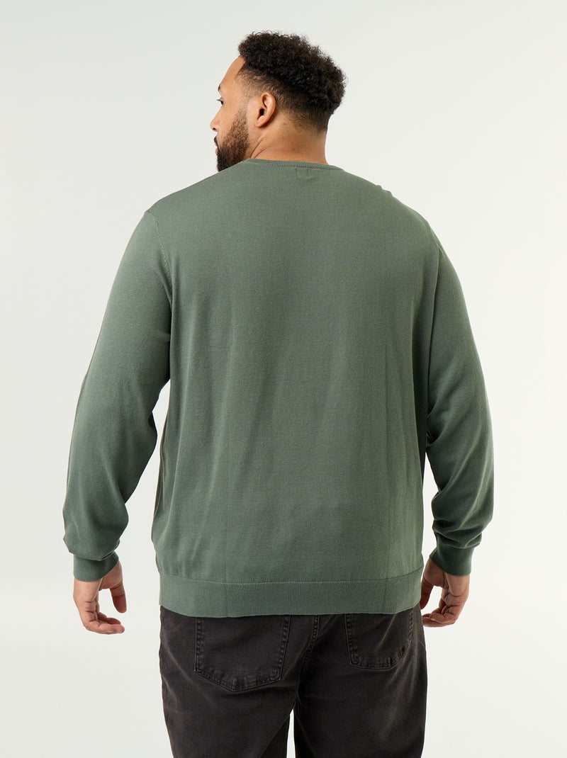 Maglione girocollo a maglia fine Verde - Kiabi