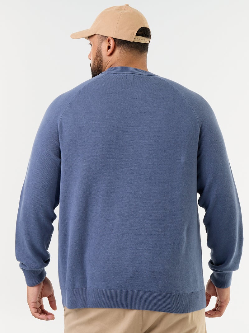 Maglione girocollo a maglia grossa Blu - Kiabi