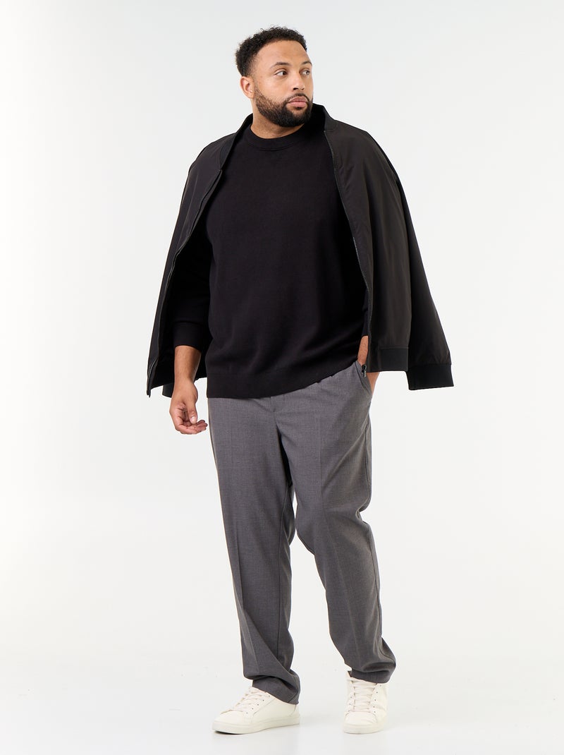 Maglione girocollo a maglia grossa Nero - Kiabi