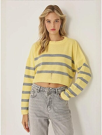 Maglione girocollo a righe