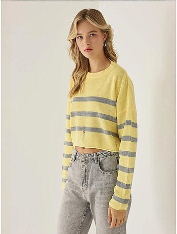 Maglione girocollo a righe