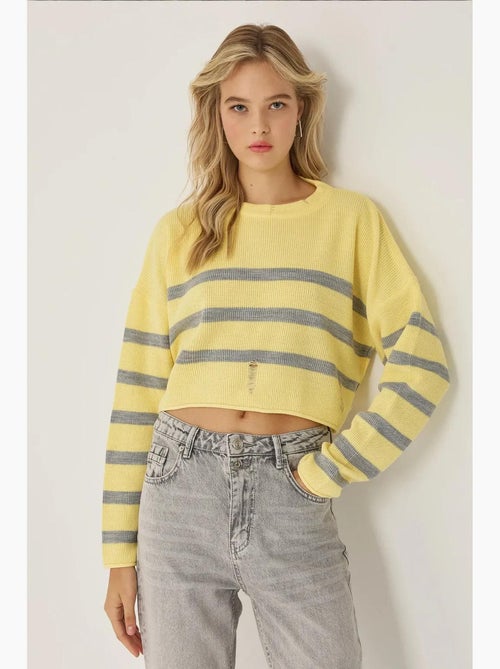 Maglione girocollo a righe hiccup - Kiabi Maglione girocollo a righe hiccup - Kiabi