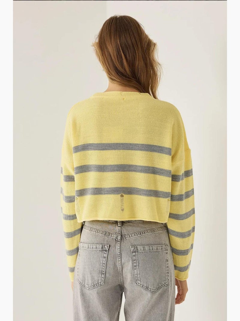 Maglione girocollo a righe hiccup Giallo - Kiabi