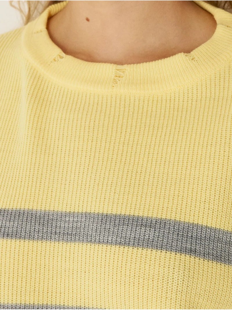 Maglione girocollo a righe hiccup Giallo - Kiabi
