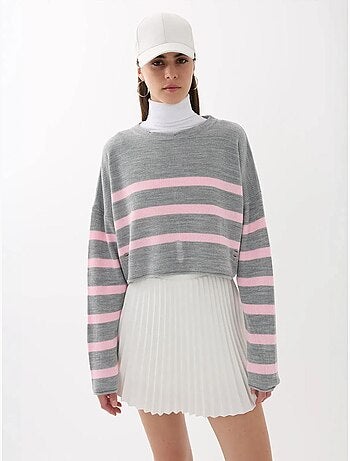 Maglione girocollo a righe