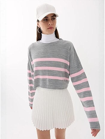 Maglione girocollo a righe