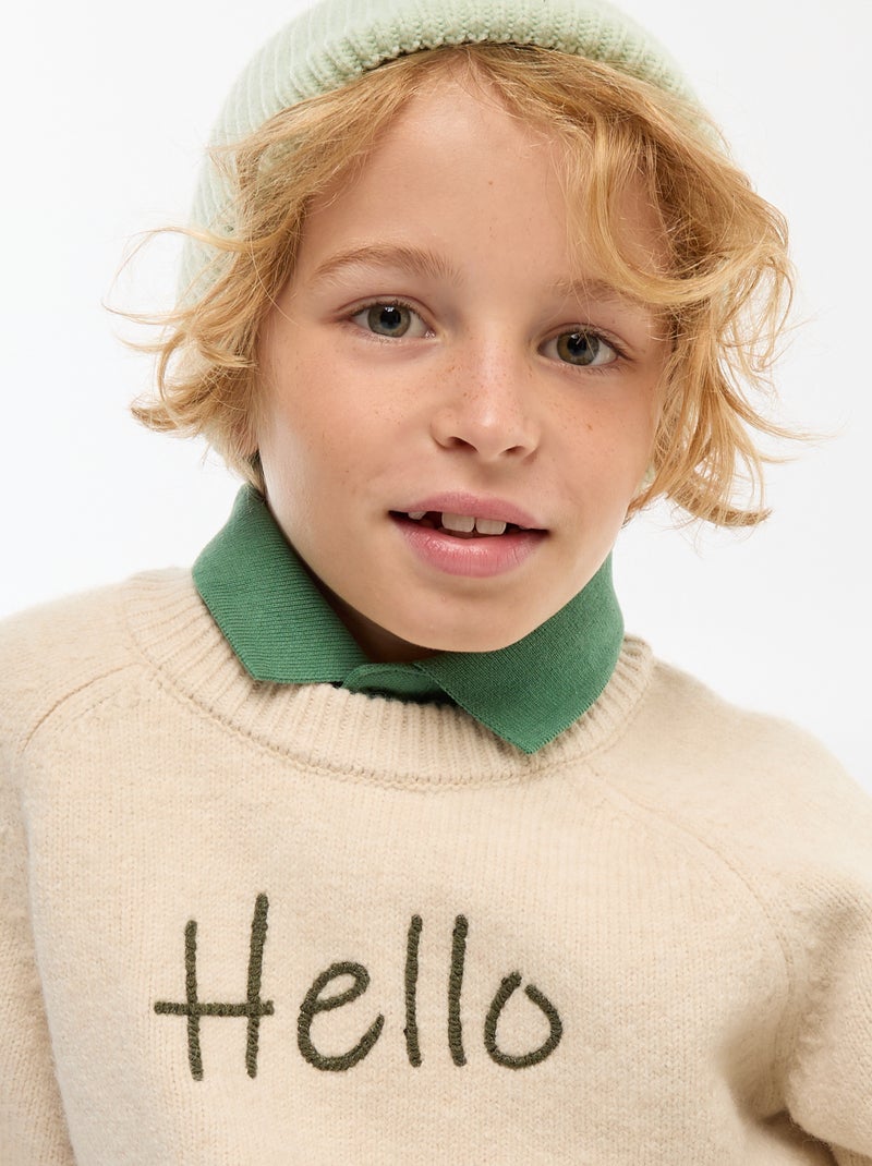 Maglione girocollo animato Beige - Kiabi