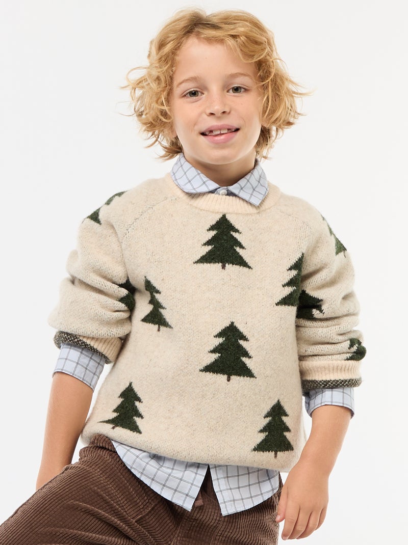 Maglione girocollo animato Beige - Kiabi