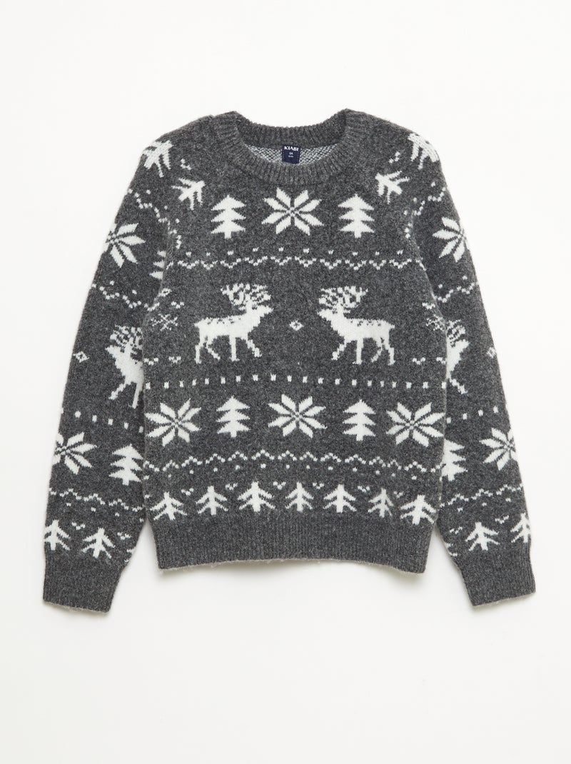 Maglione girocollo animato Grigio - Kiabi