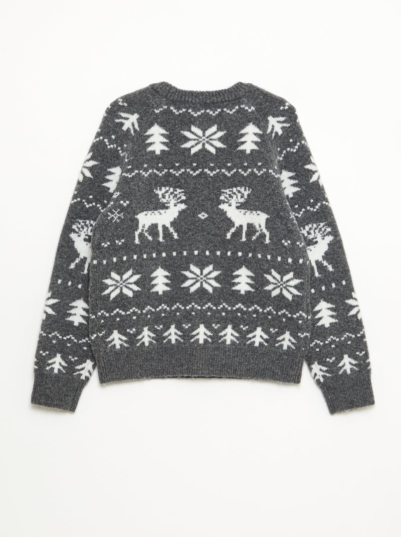 Maglione girocollo animato Grigio - Kiabi