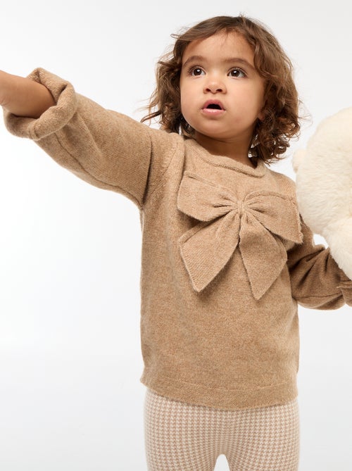 Maglione girocollo con fiocchi tinta unita - Kiabi