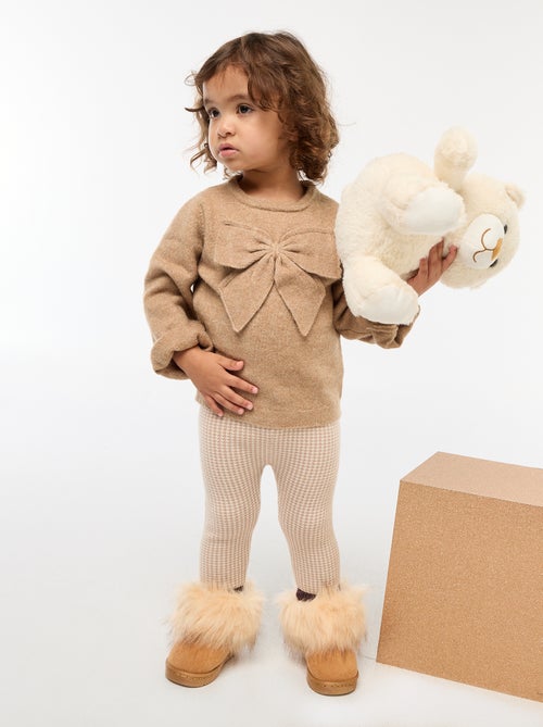 Maglione girocollo con fiocchi tinta unita - Kiabi