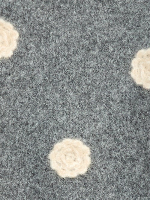 Maglione girocollo con fiori all'uncinetto tinta unita - Kiabi