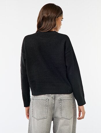 Maglione girocollo con grande fiocco cucito