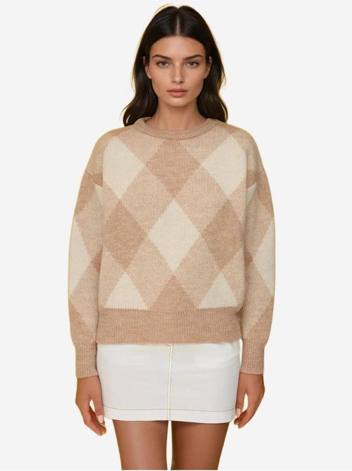 Maglione girocollo con motivo a rombi - Kiabi Maglione girocollo con motivo a rombi - Kiabi