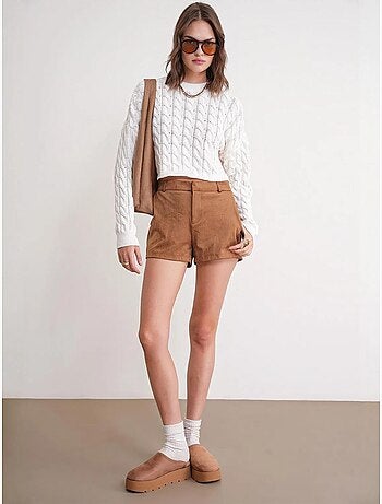 Maglione girocollo con motivo a trecce mixray