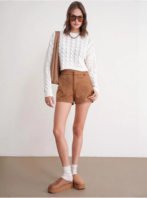 Maglione girocollo con motivo a trecce mixray - Kiabi Maglione girocollo con motivo a trecce mixray - Kiabi