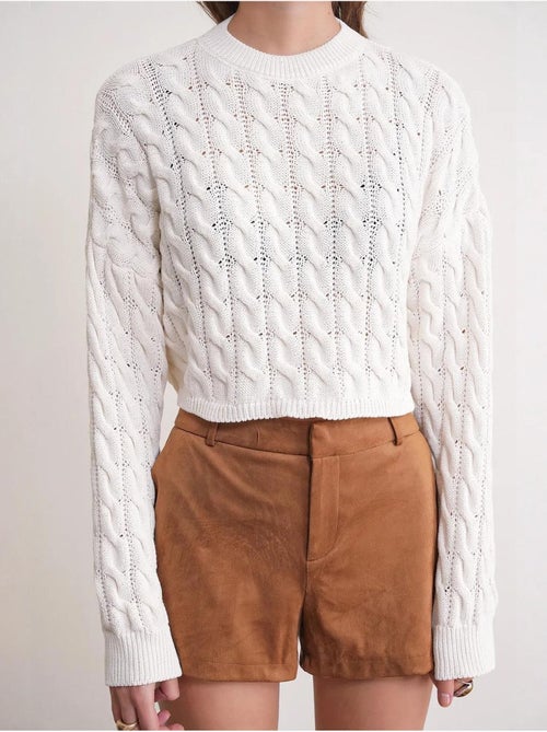 Maglione girocollo con motivo a trecce mixray - Kiabi Maglione girocollo con motivo a trecce mixray - Kiabi