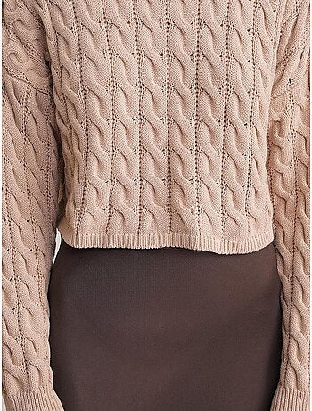 Maglione girocollo con motivo a trecce mixray
