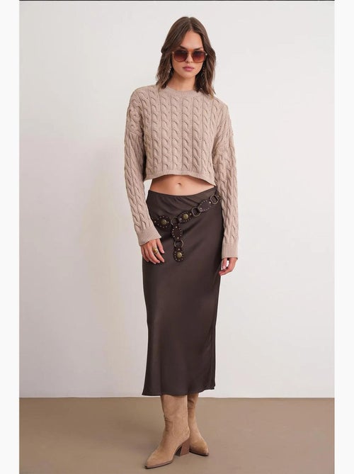 Maglione girocollo con motivo a trecce mixray - Kiabi Maglione girocollo con motivo a trecce mixray - Kiabi