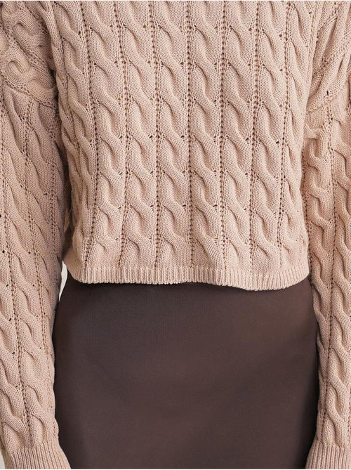 Maglione girocollo con motivo a trecce mixray - Kiabi Maglione girocollo con motivo a trecce mixray - Kiabi